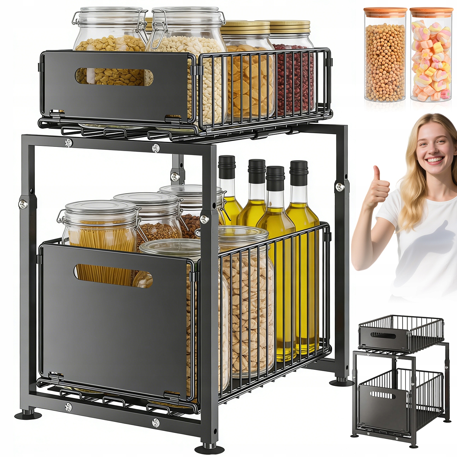 Vysoká Nosnost Šuplík Výsuvné Police Pro Kuchyňské Skříňky