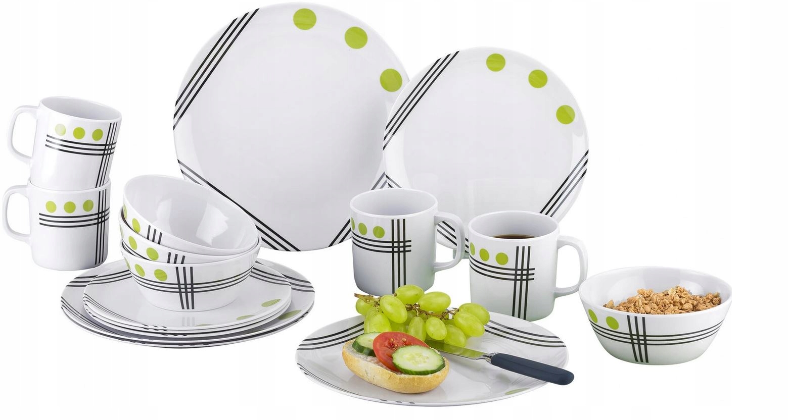 BER444490 - МЕЛАМИН БЕРГЕР НАБОР ПОСУДЫ 16 ШТ