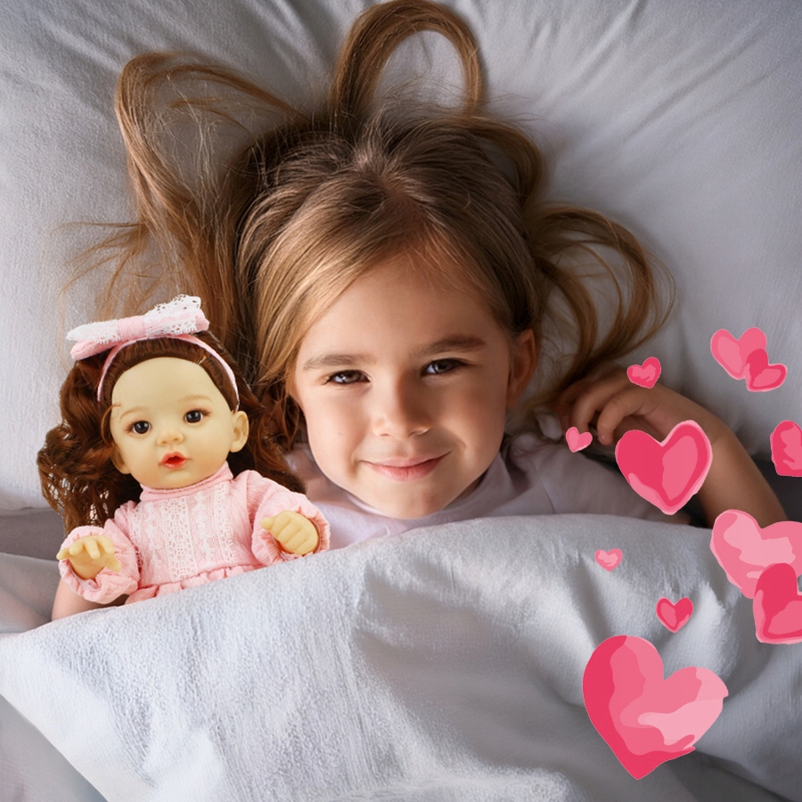 Lalka Bobas z Akcesoriami Dzidziuś Długie Włosy Prezent Dla Dziewczynki Seria Lalki