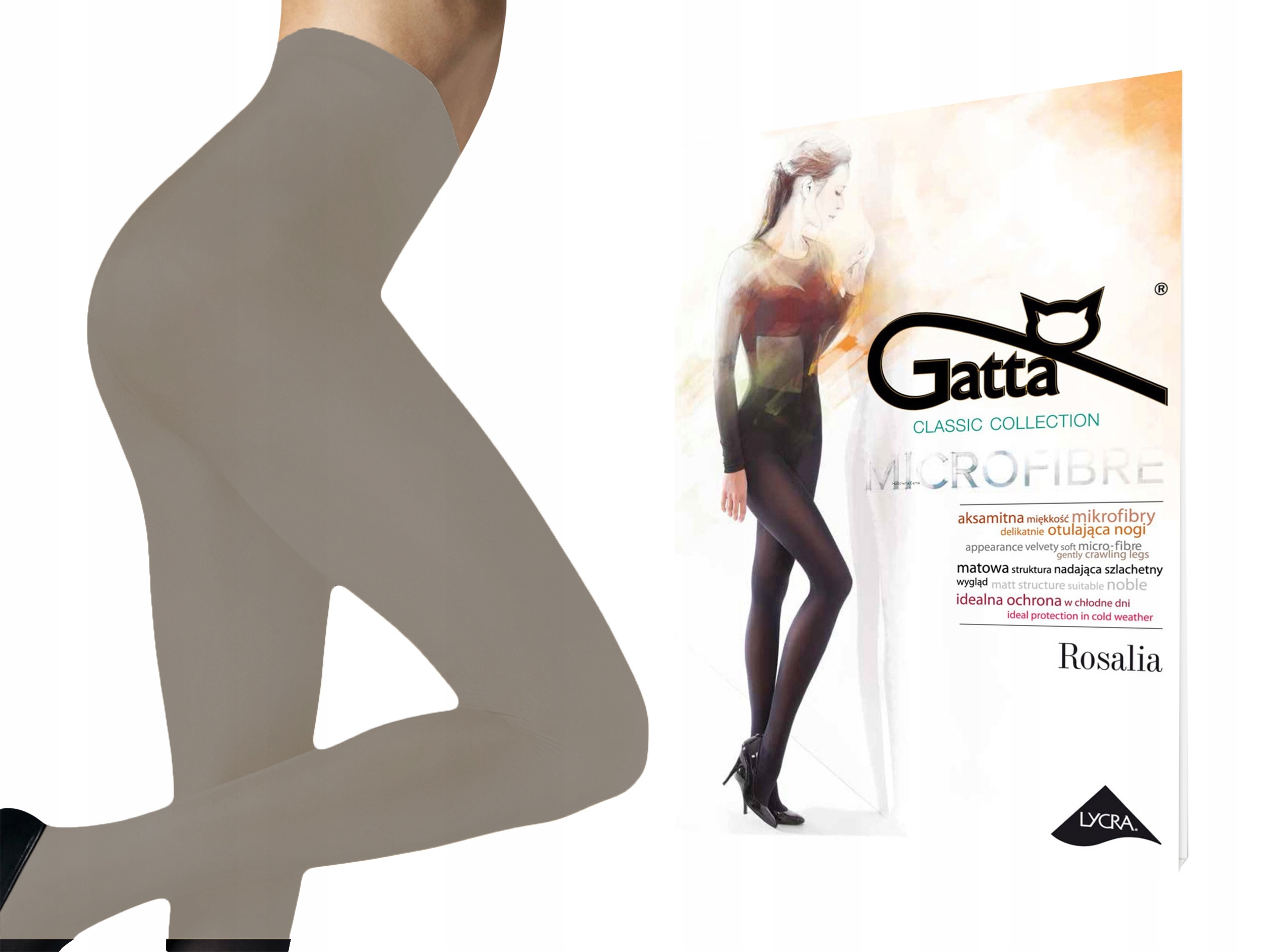 

Grube rajstopy Gatta Rosalia 40 den, machiato, 4-L