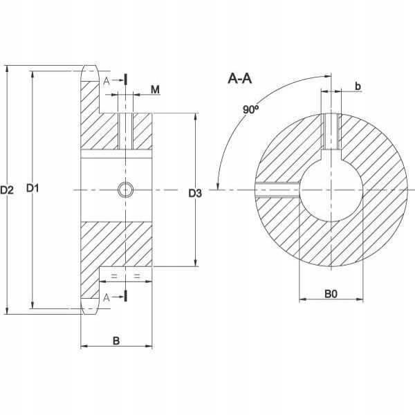 Koło łańcuchowe pojedyncze 16 zębów 5/8 łańcuch 10 Producent części Kramp