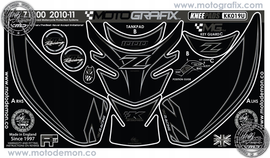 TANKPAD и боковой шпон KAWASAKI Z1000 2010-2013