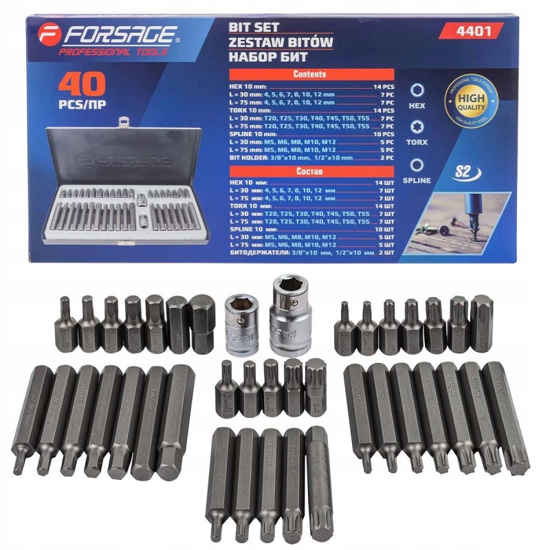 ZESTAW BITÓW IMBUS SPLINE BITY TORX 40 EL