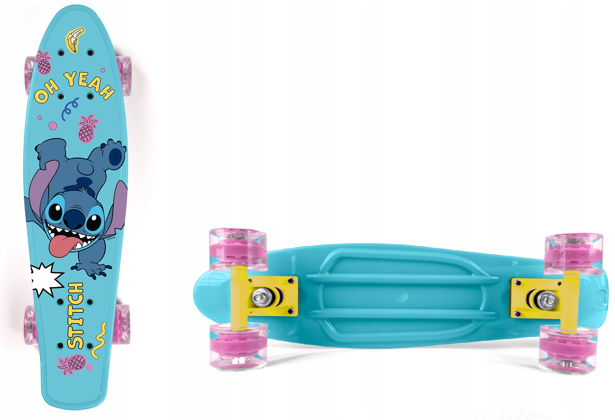 Deskorolka dla dzieci deska fiszka plastikowa mocna 55cm Stitch Sticz