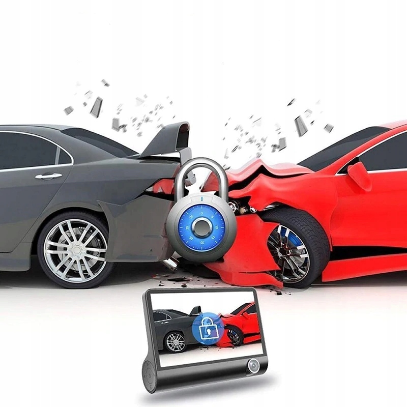 REJESTRATOR JAZDY 3 KAMERY KAMERA TYL FULLHD 64GB Model REJ3W1