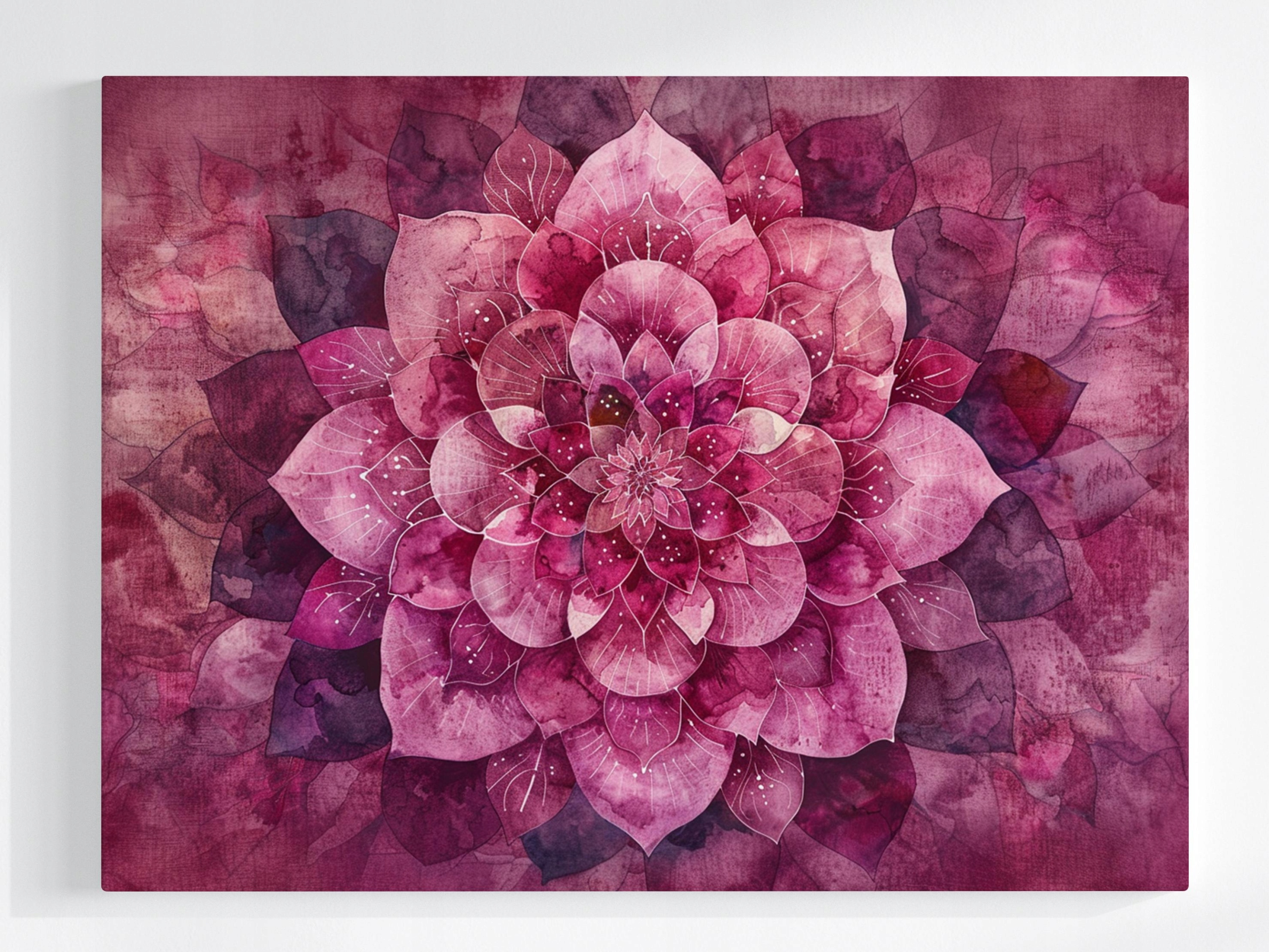 Obraz Na Plátně Canvas Růžová Mandala Lotosu Harmonie Okvětních Lístků 80x60