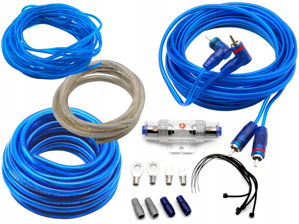 SOLIDNE KABLE PRZEWODY 8mm2 do WZMACNIACZ TUBA SKRZYNIA BASOWA BEZPIECZNIK