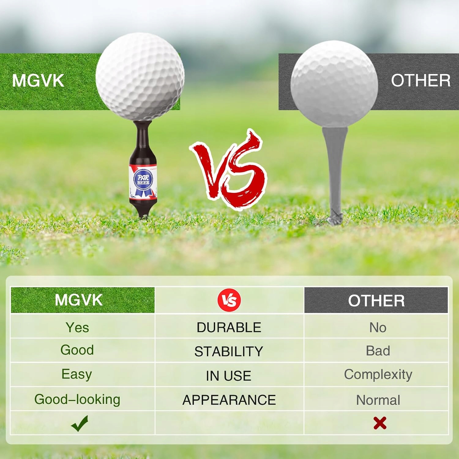 6 Pack Golf Tees Butelka Piwa Ręcznie, 3.54 " Marka inna