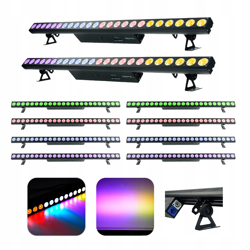 10x Světelný paprsek Led lišta Bar 24x4W sada osvětlení Lucendi