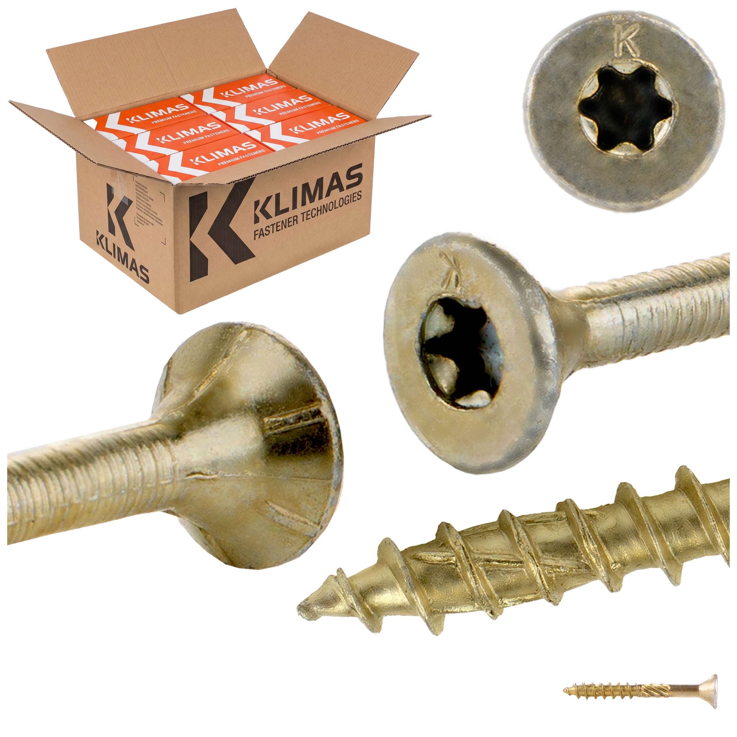 Skrutky do dreva Torx 4x40 mm 6400 ks kužeľové tesárske Klimas Wkcs