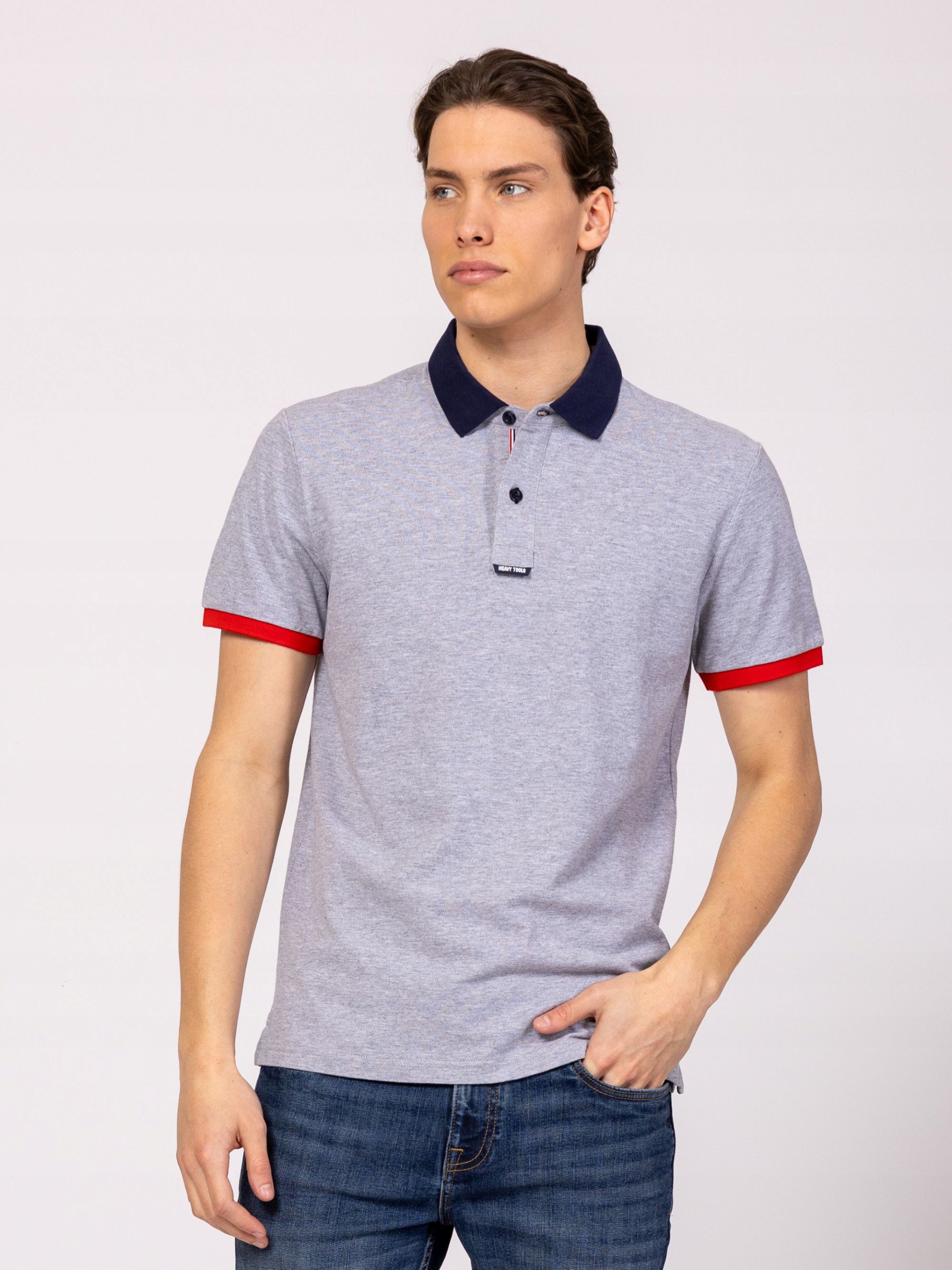 Heavy Tools Pánské Tričko Polokošile Tričko Dilston String Šedé L