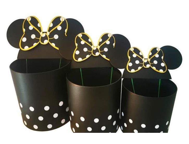 Krabička Flower Box 3KS Kulatá Micky Černá