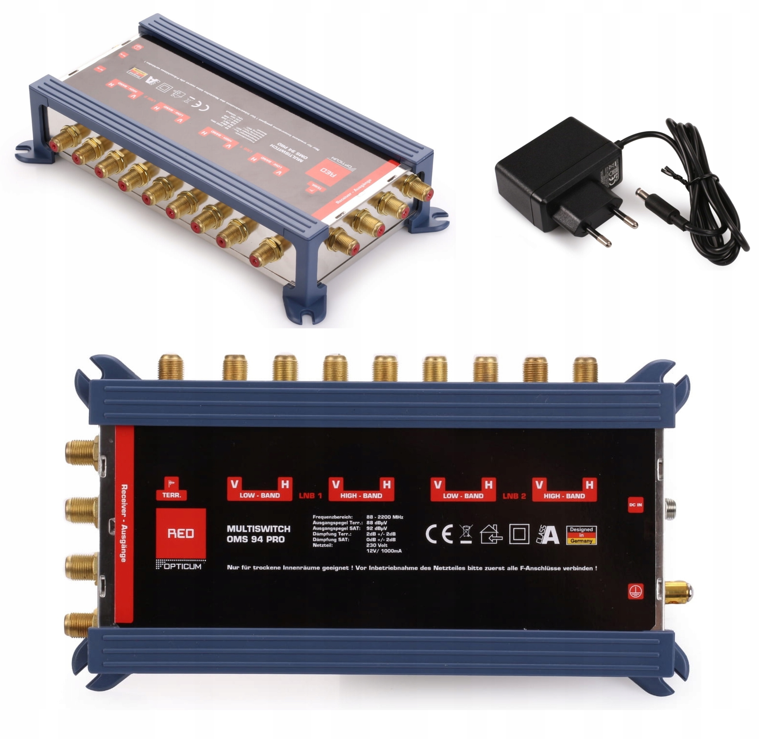 MultiSwitch 9/ 4 Wyjść OPTICUM DVB-S2 DVB-T 2x SAT