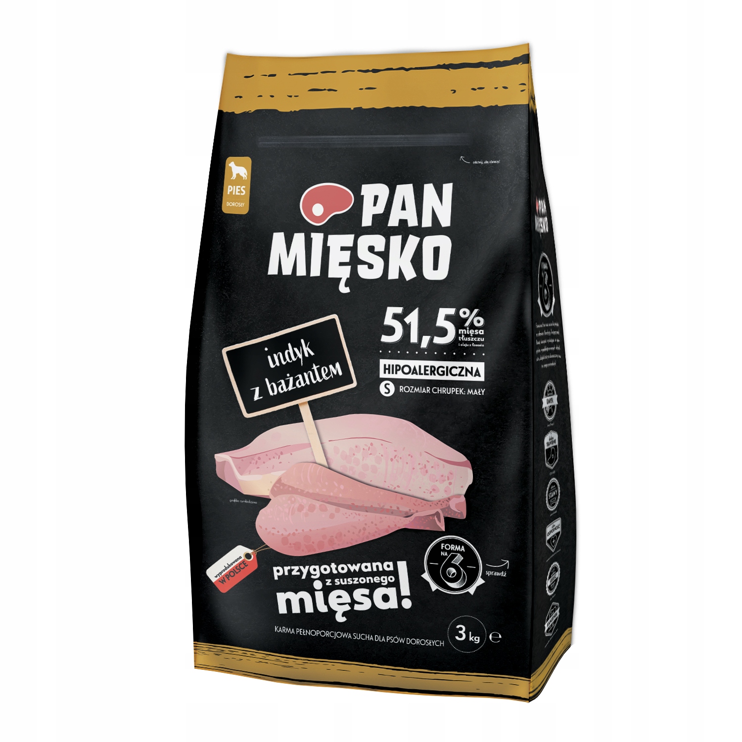Levně Krmivo pro psa Pan Mięsko krůta s bažantem 3 kg