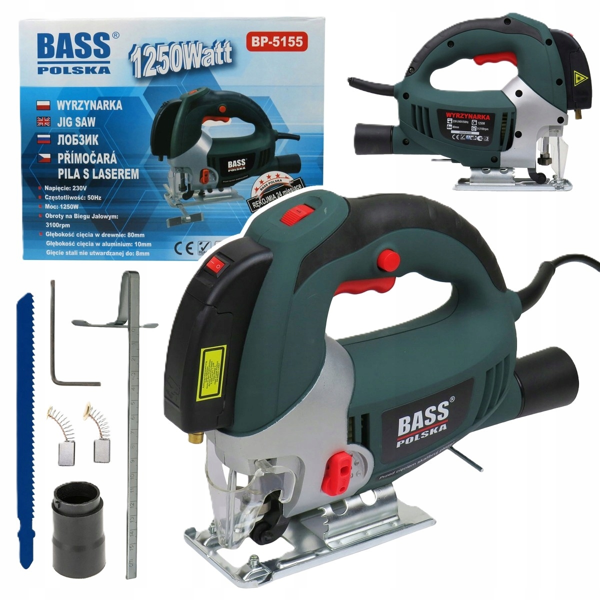 Wyrzynarka Do Drewna Z Laserem 1250W Bass Polska
