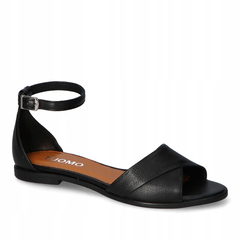 Módní dámské sandály Tuomo černé, přírodní kůže 39