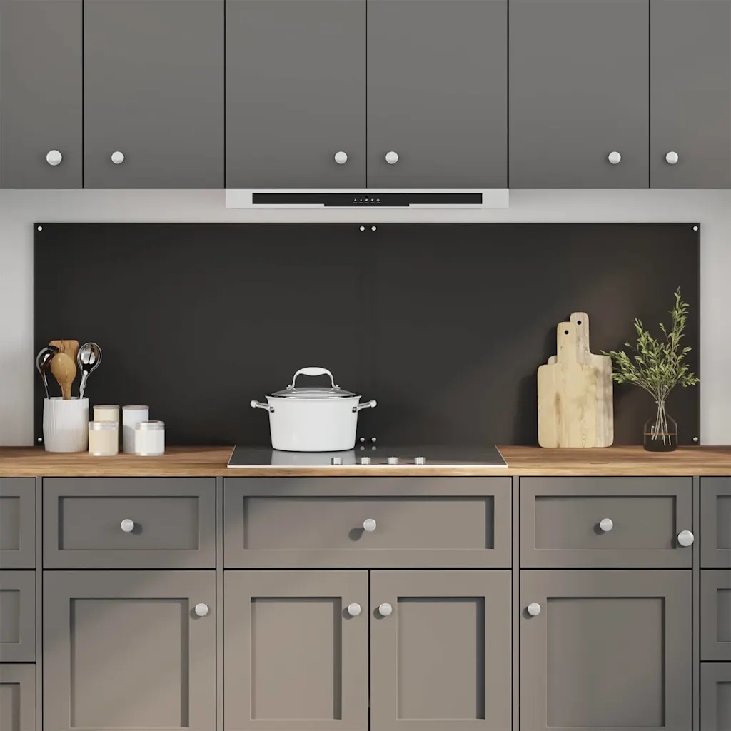 vidaXL Kuchyňský obklad 2 pcs Černá 90 x 60 cm tvrzené sklo