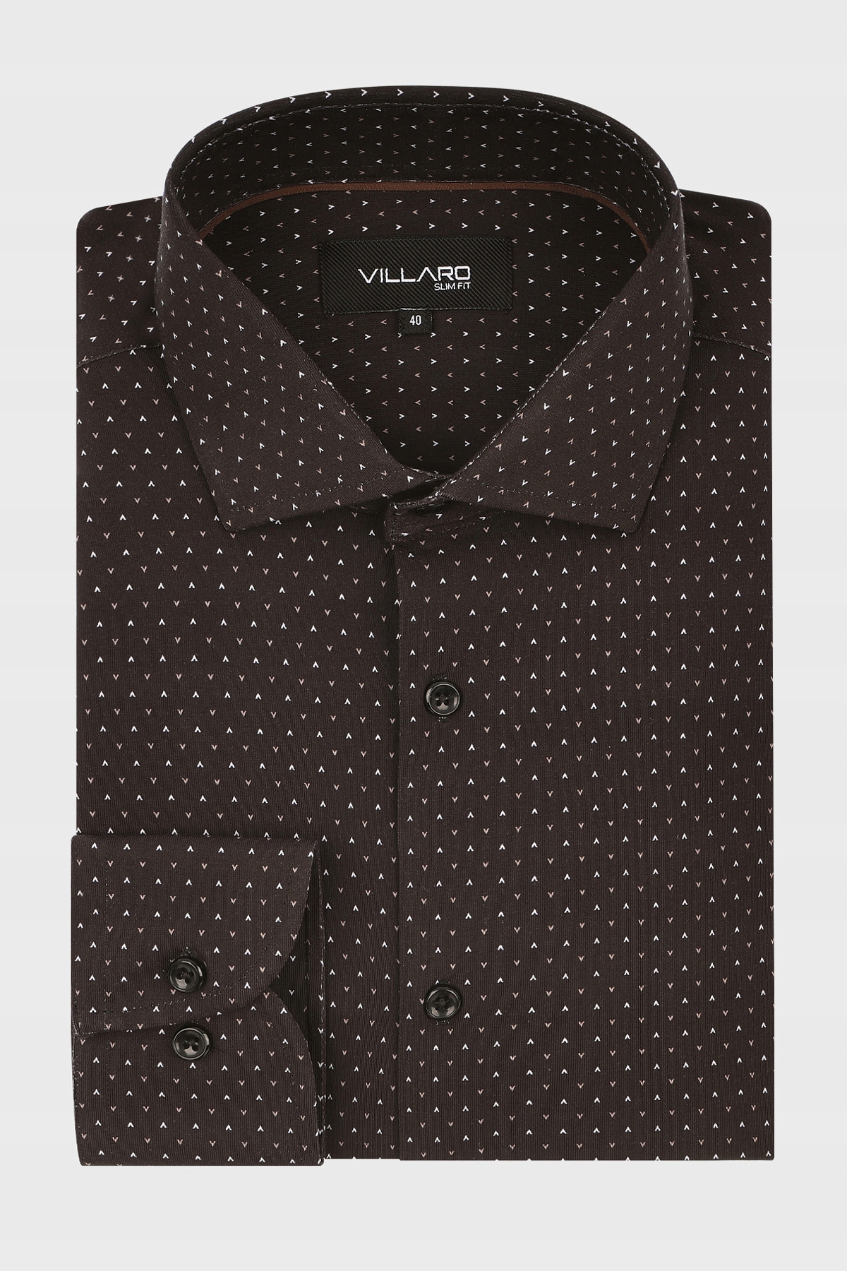 Černá pánská košile Pletenina S jemným vzorem 41-176/182 Slim Fit