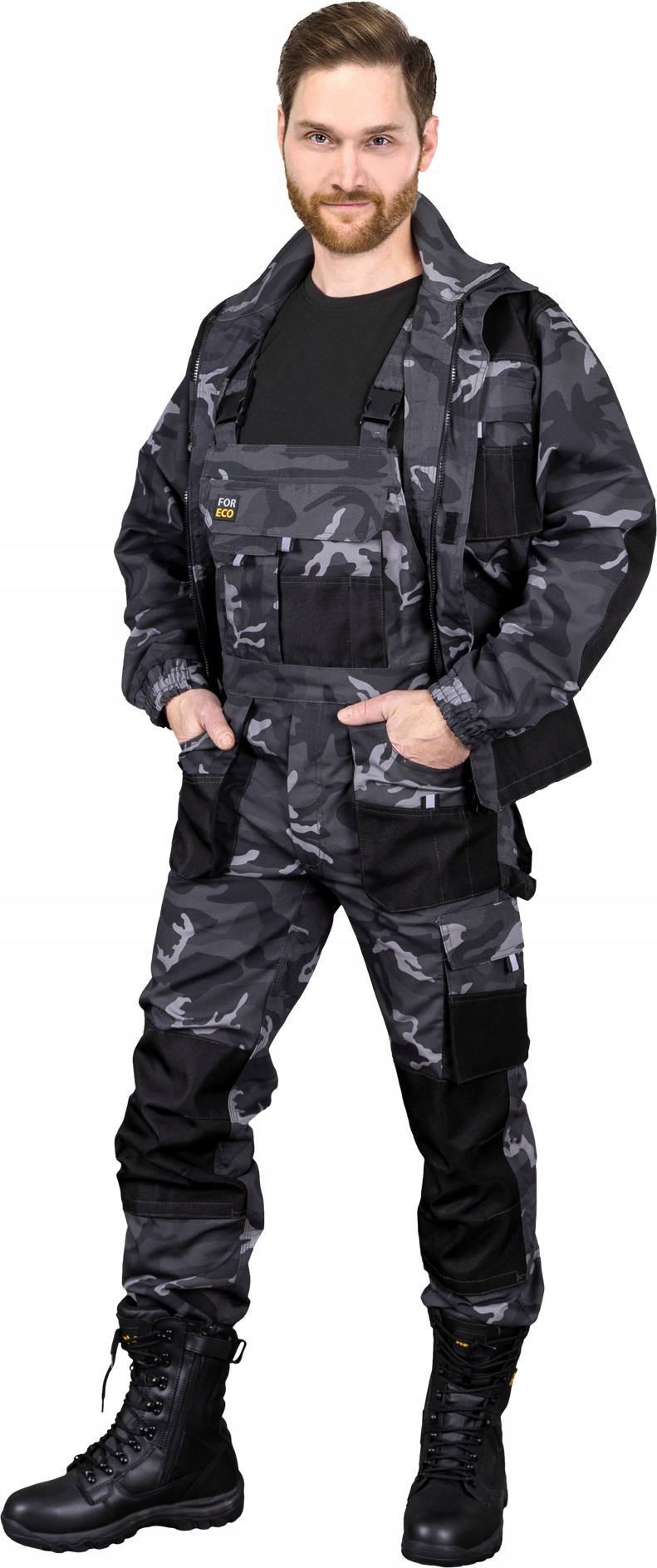 

Spodnie robocze Monterskie ogrodniczki mocne moro