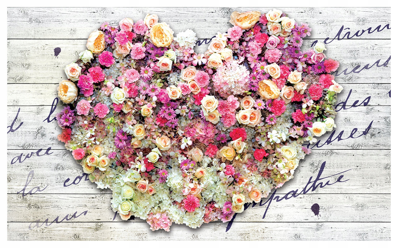 Fototapeta Vintage srdce květiny strom láska do ložnice 200x140 lepidlo