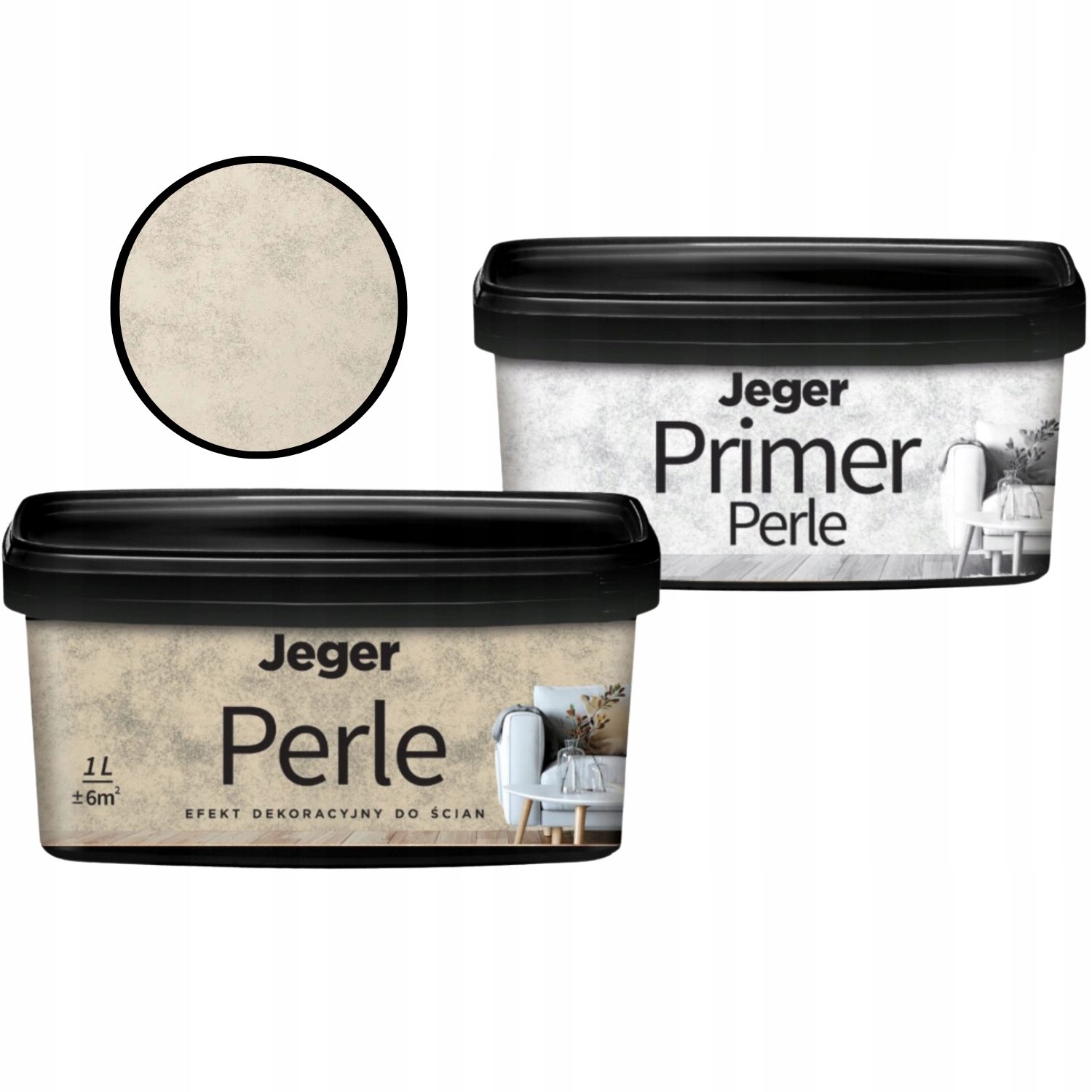 Zestaw Dekoracyjny Efekt Subtelna Perła Perle Luisa 1L Perle Primer 1L