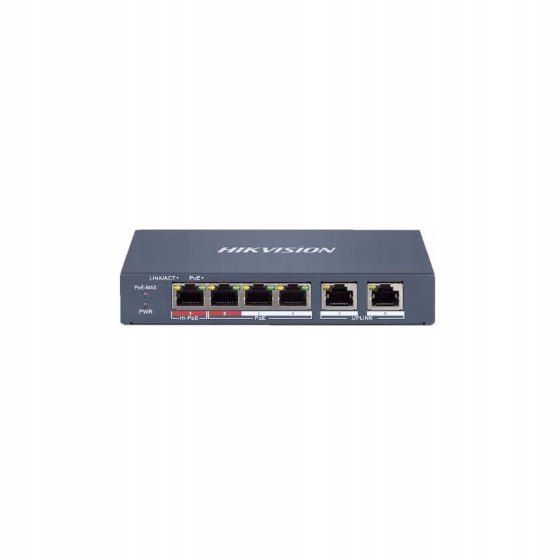 Switch Hikvision 4 porty PoE 10/100 Mbps DS-3E1106HP-EI