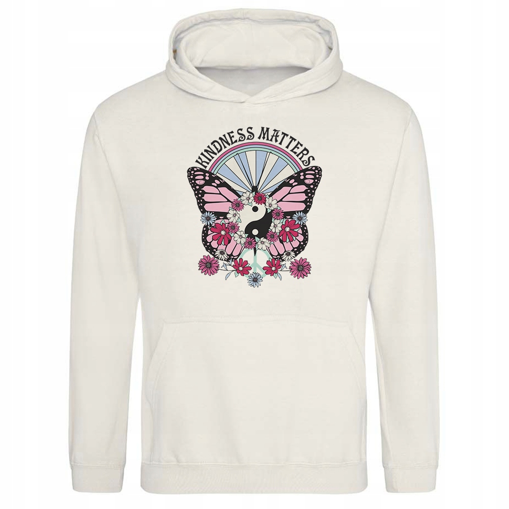 Mikina S Kapucí Vanilková Kindness Matters pro dívku Styl Dárek S
