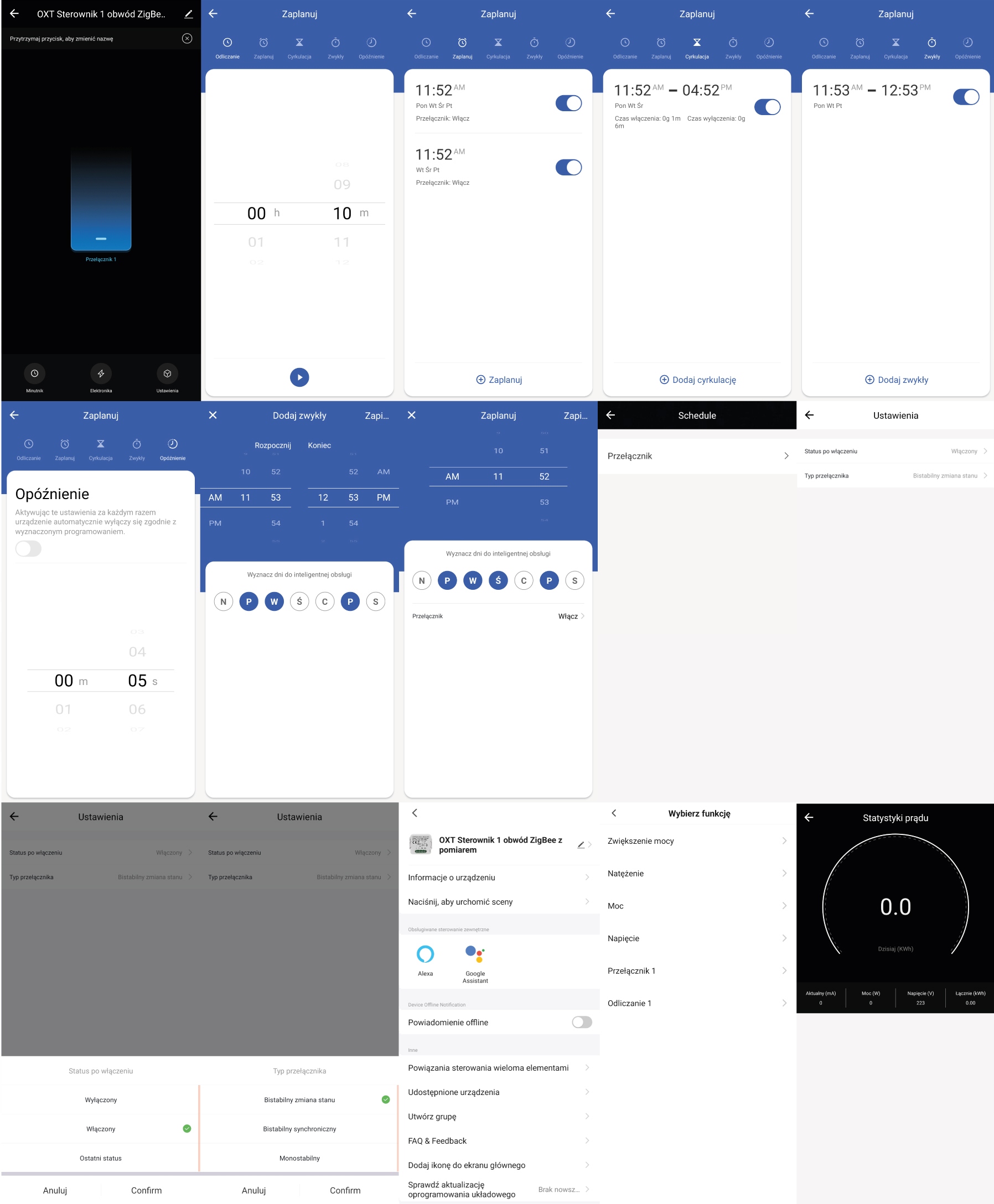 Moduł OXT przekaźnik 1 obw. pomiar 16A ZigBee TUYA Rodzaj sterownik