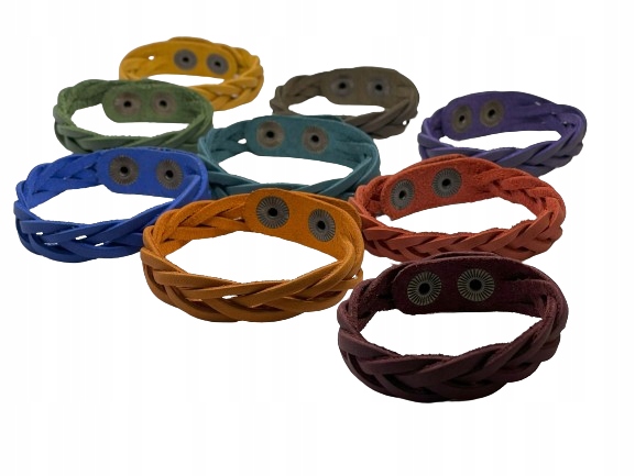 Kožený náramek pletený Mix barev 50 ks