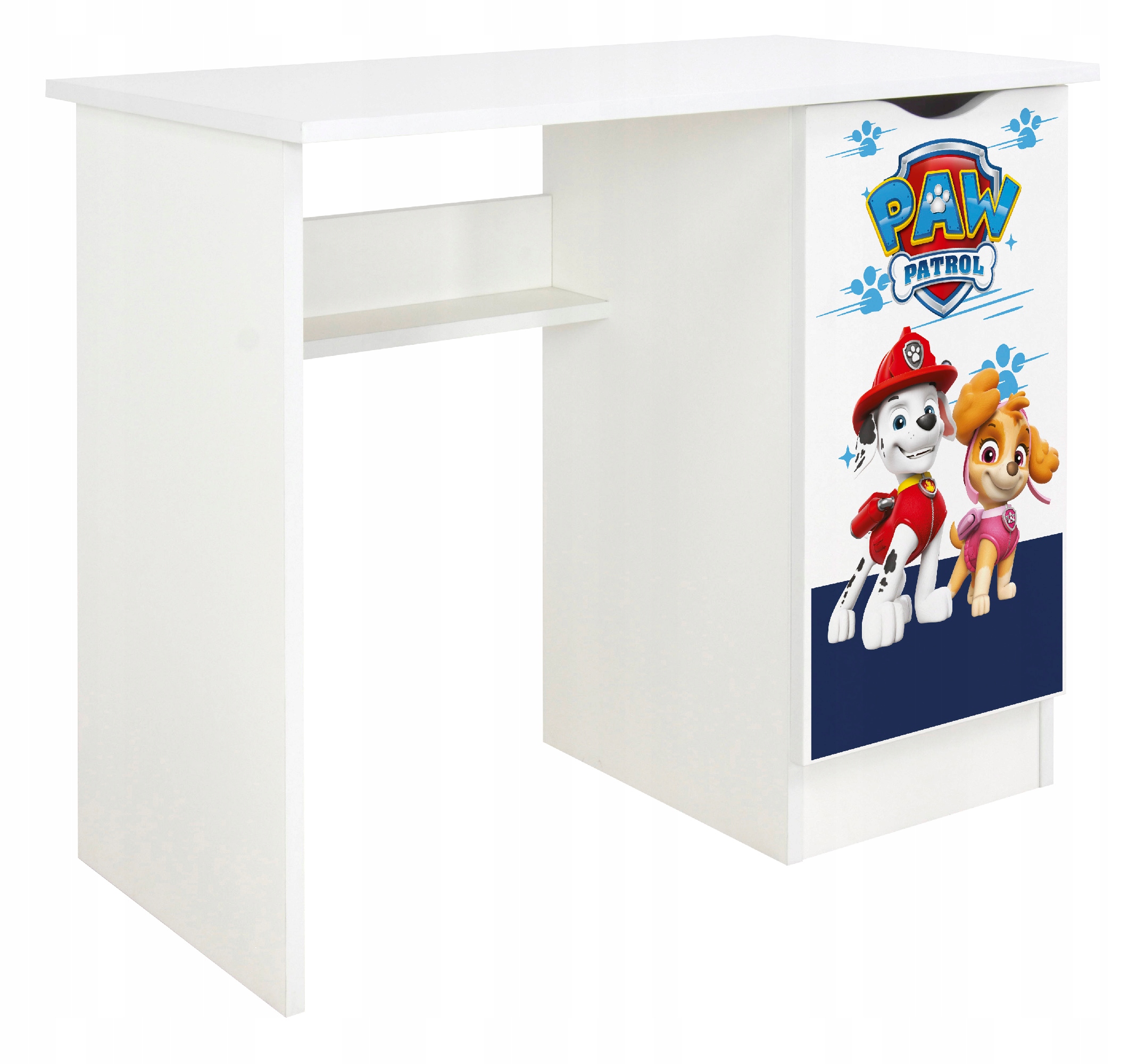 Písací stôl Labková patrola s detskou vzdelávacou skrinkou, na hranie, učenie 90x50x77