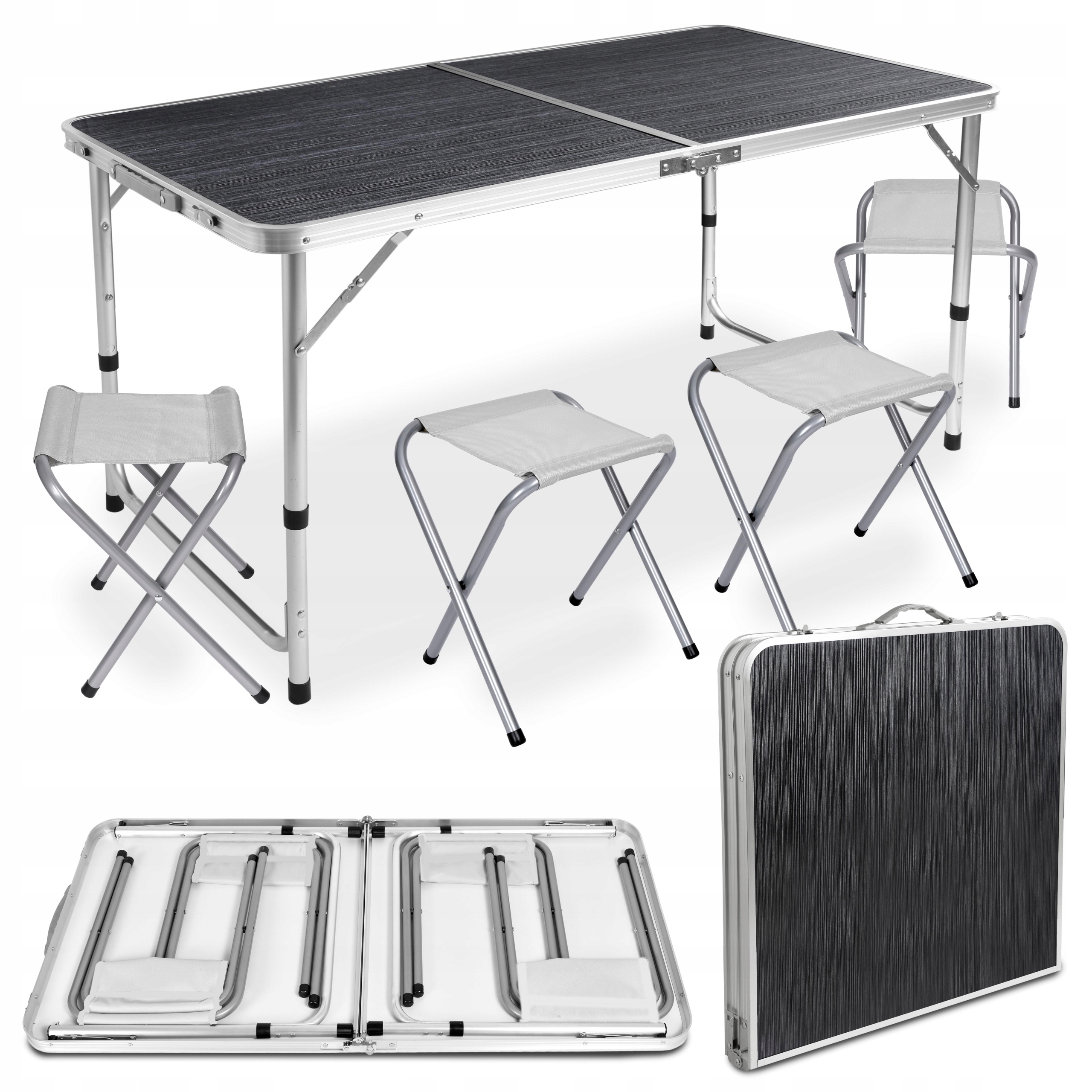 Skládací Hliníkový Turistický Kempingový Stolek Piknikový Set Židle