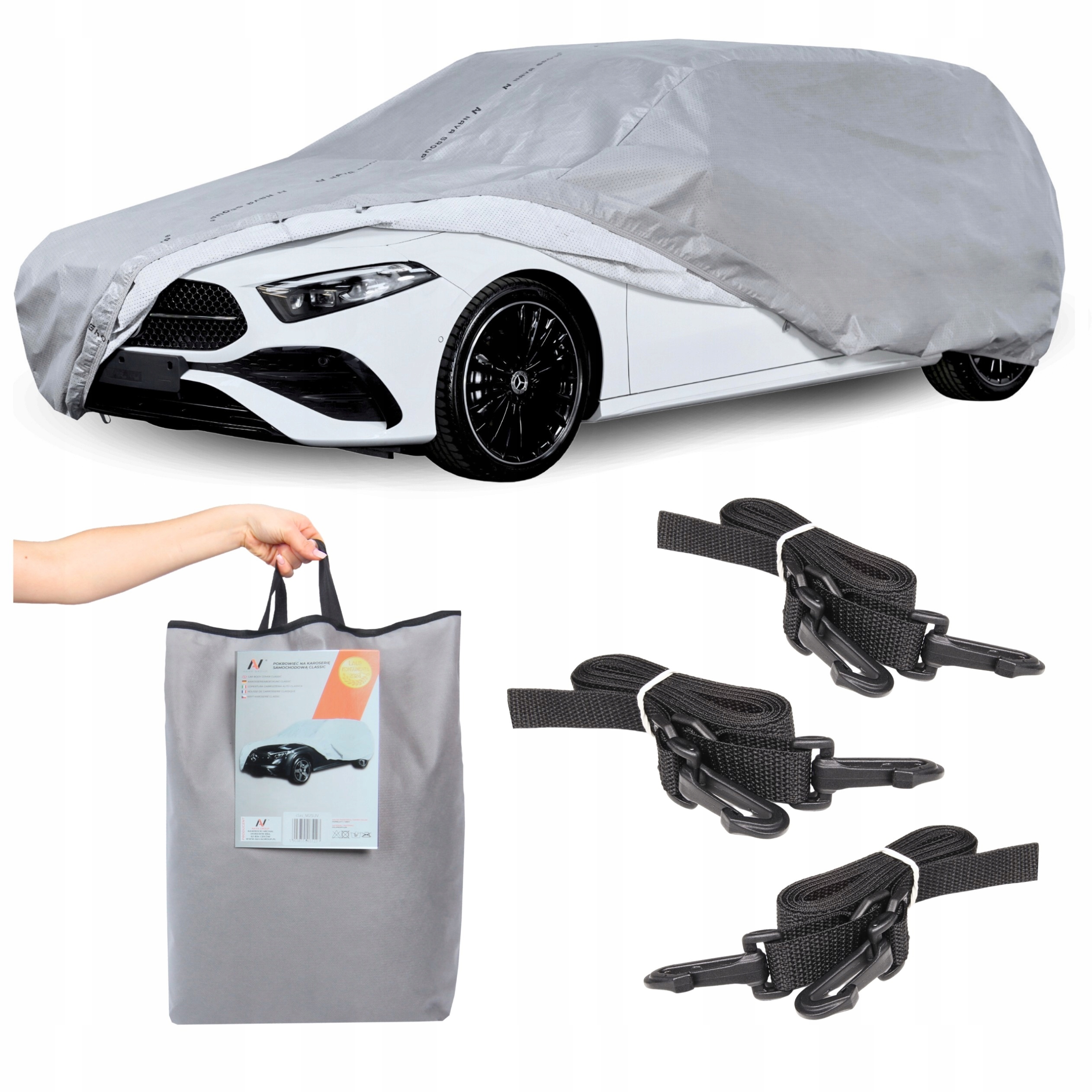 Obal na auto Hatchback Pásy S3 Exclusive Auto Krycí Plachta 4-vrstvový