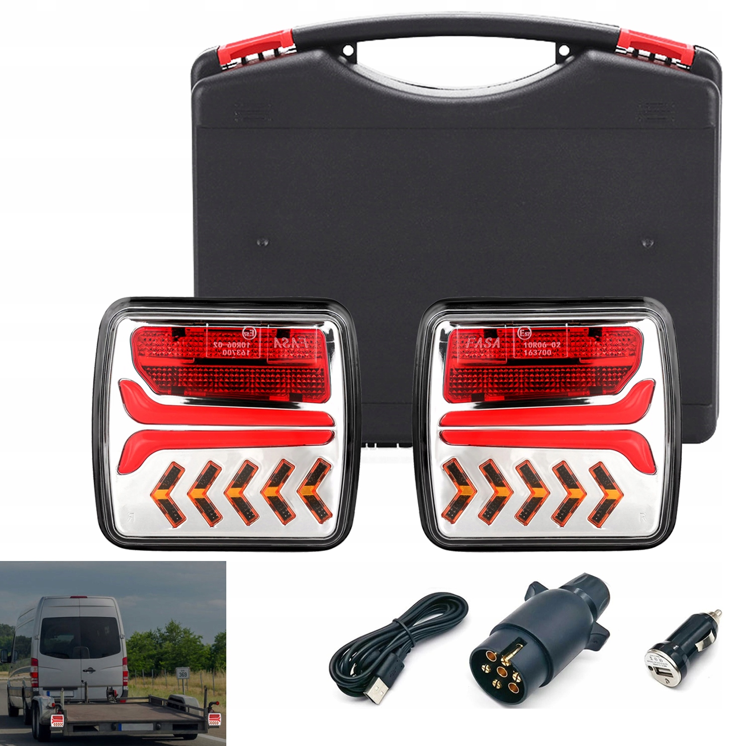 2x Bezdrátové Zadní Přívěsy Na Magnet Led Kufr 12V/24V