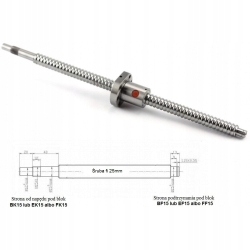 Kulový šroub fi 25/10/1200 s výrobkovou maticí Cn