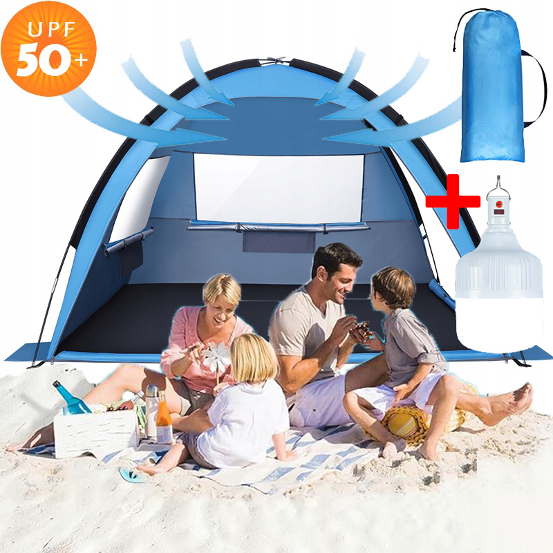 Automatický Plážový Stan Samorozkládací Pop-up 200*145*130CM lampička Zdarma
