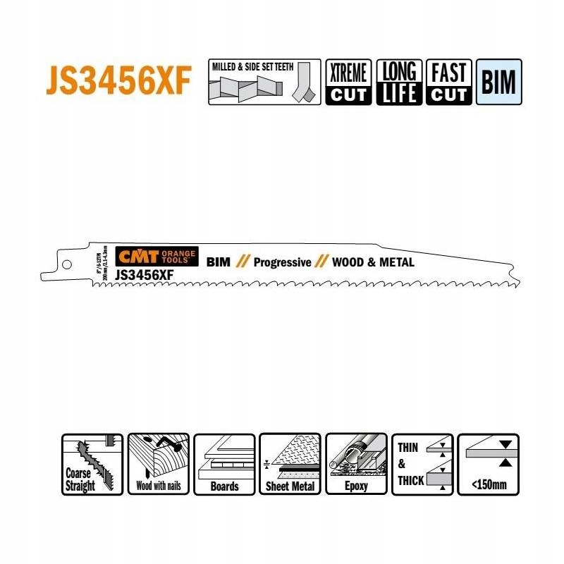 CMT PIŁA SZABLASTA 200mm 6-12TPI 5szt. JS3456XF-5