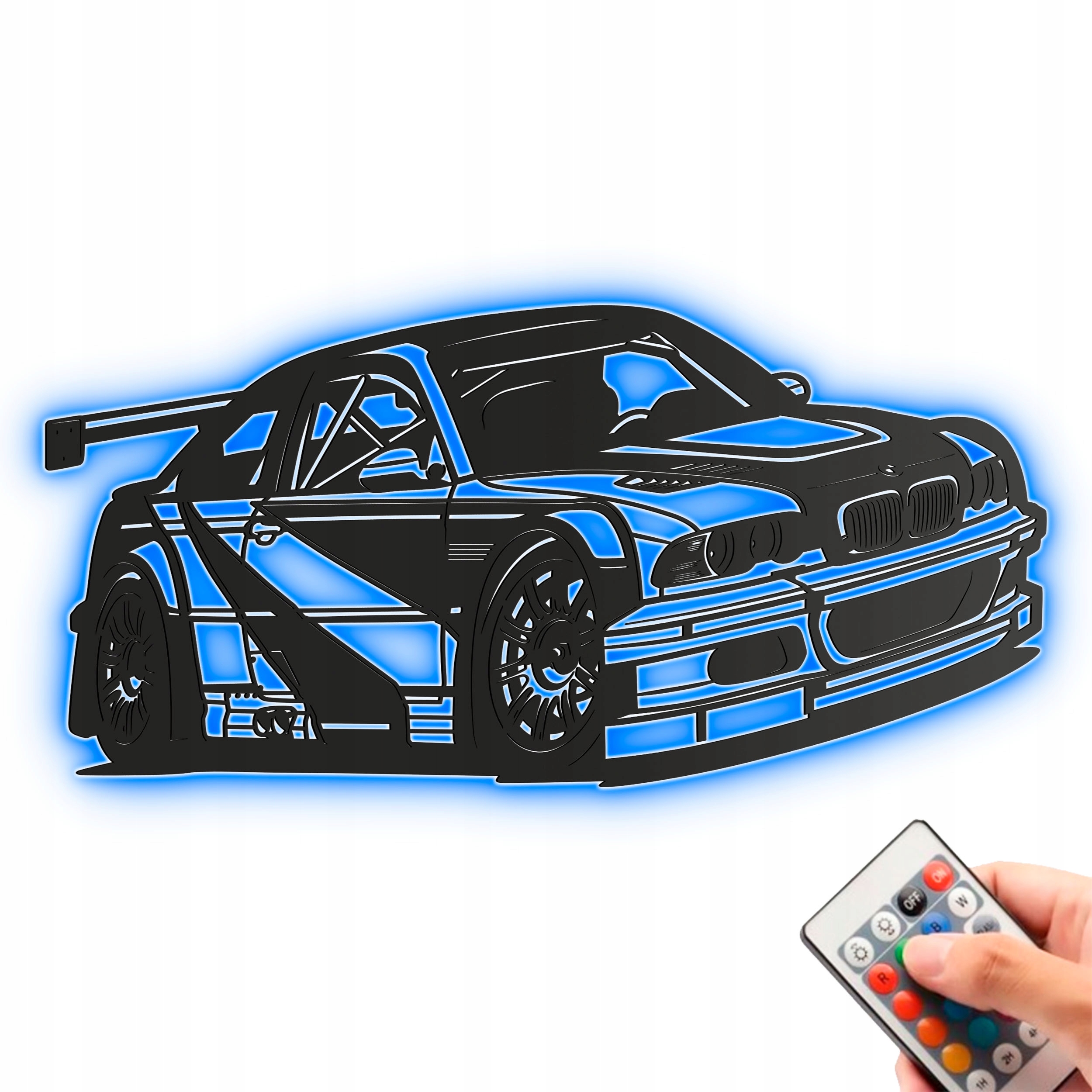 Need For Speed Most Wanted Dřevěný 3D obraz Bmw M3 Gtr Noční Lampa