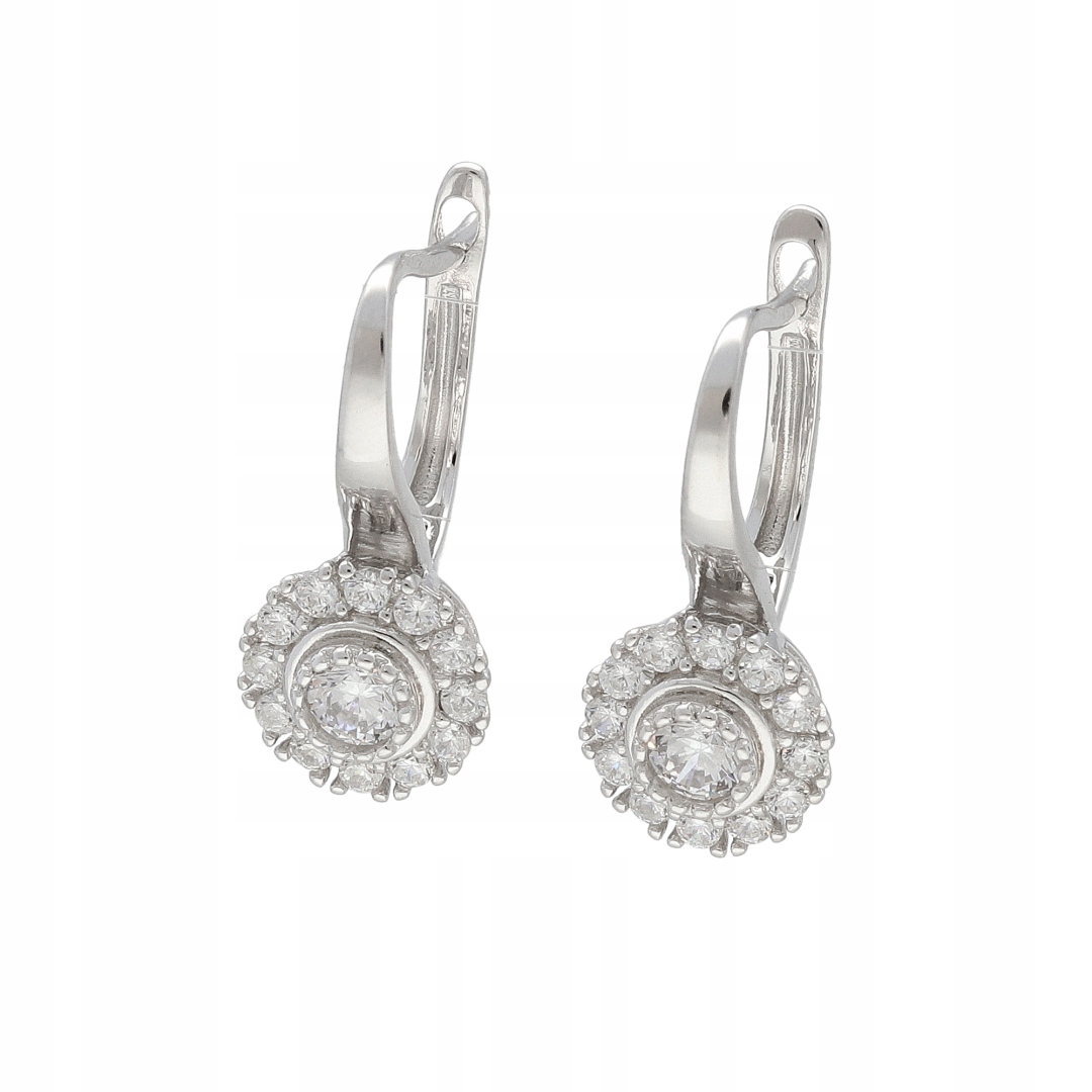 Náušnice s bílým zirkonem stříbro