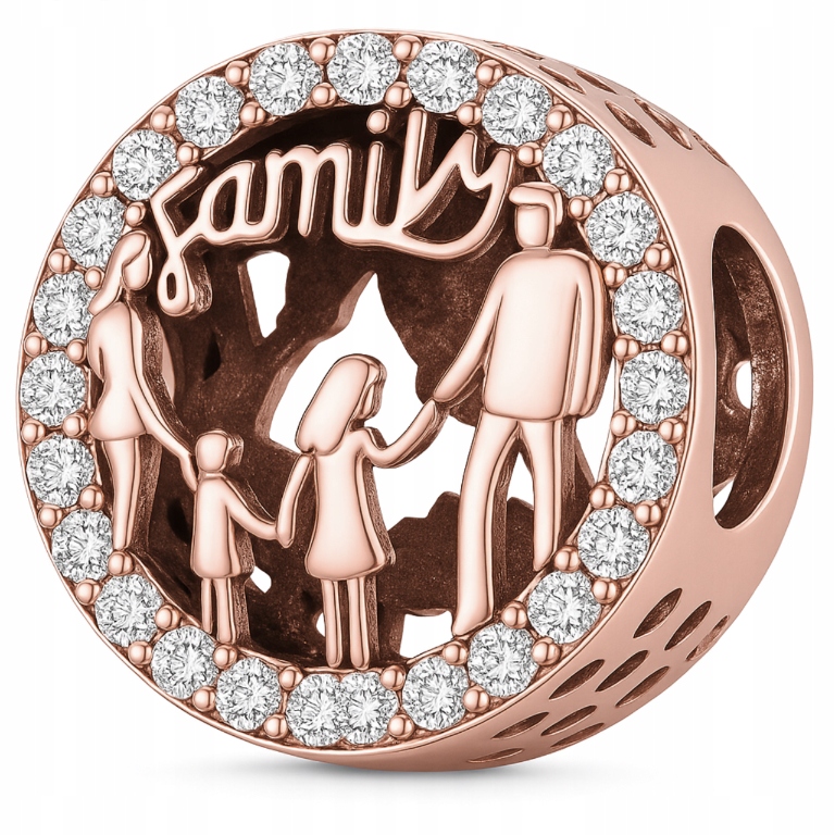 Charms Pozlacený Rodina Family Matka s dítětem Maminka Family Stříbro 925