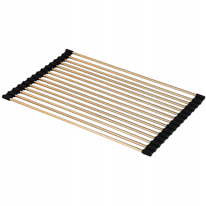 Levně Podložka Odkapávač Zlatá Ocel Na Dřez Rolovací Odkapávač Na Nádobí Gold