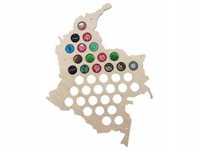 Kolumbie Mapa Pivo Na Kapsle Pivní tabule Pivo 50x30 cm Na předě