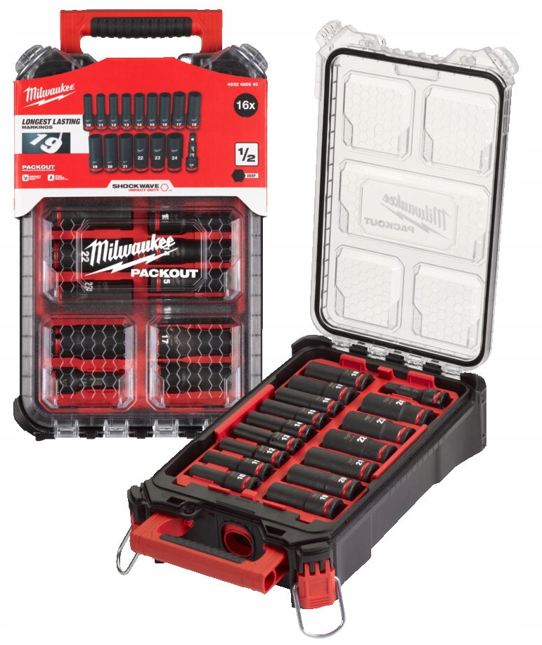 

Zestaw nasadek udarowych 1/2 Packout Milwaukee