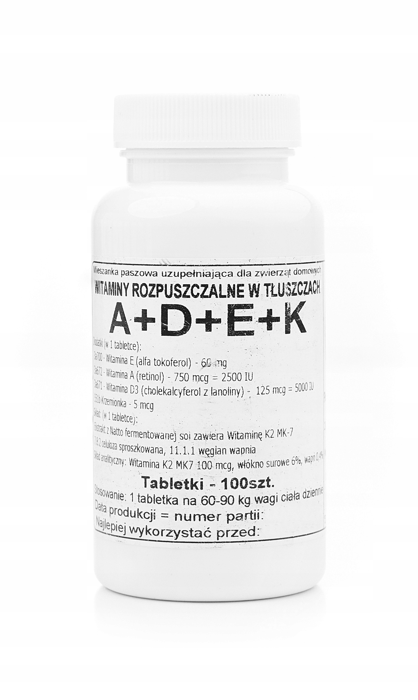 Levně Vitamíny A+d+e+k (adek) – tablety 100 Ks Podkowa
