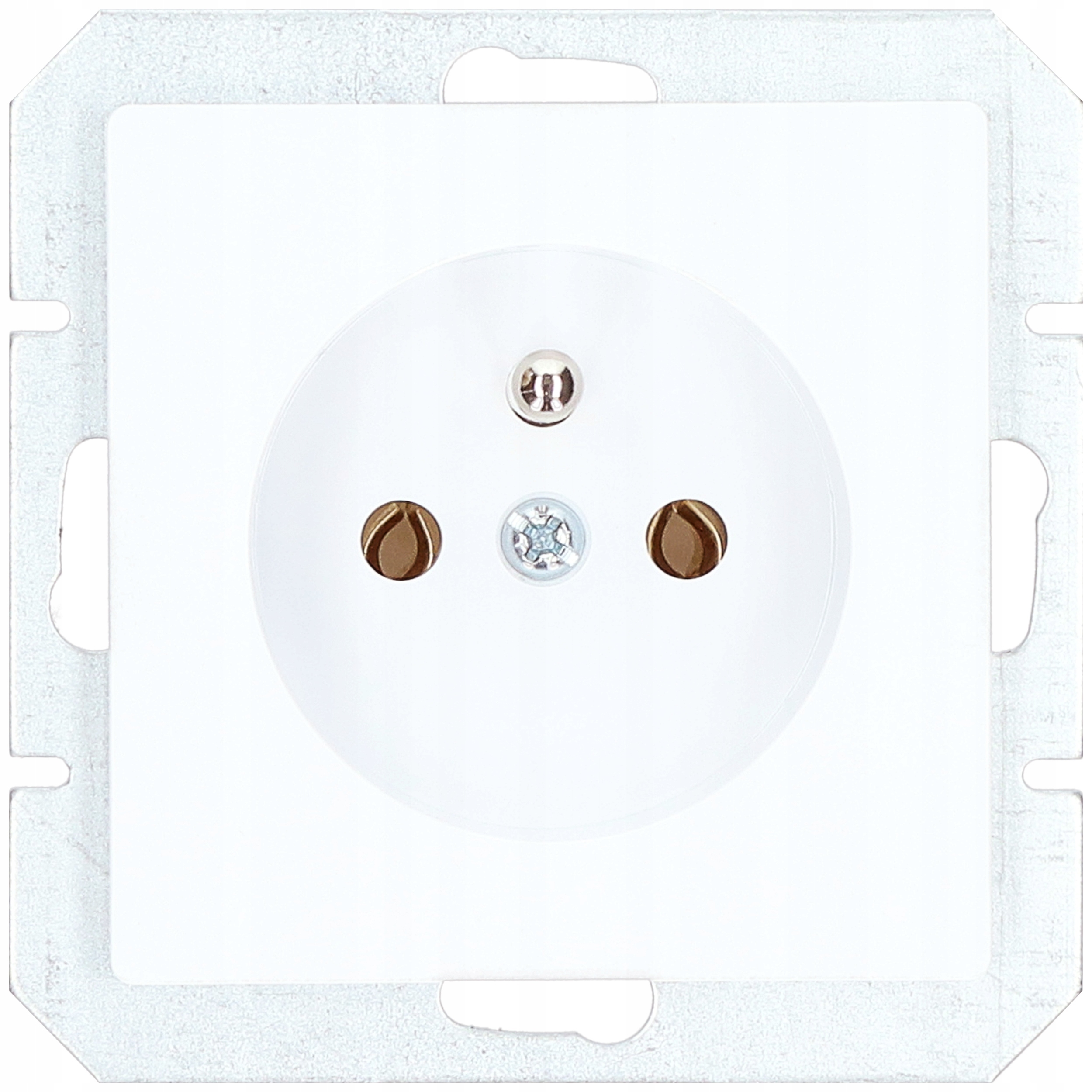 

Premium biały Gniazdo moduł pojedyncze z uziem.