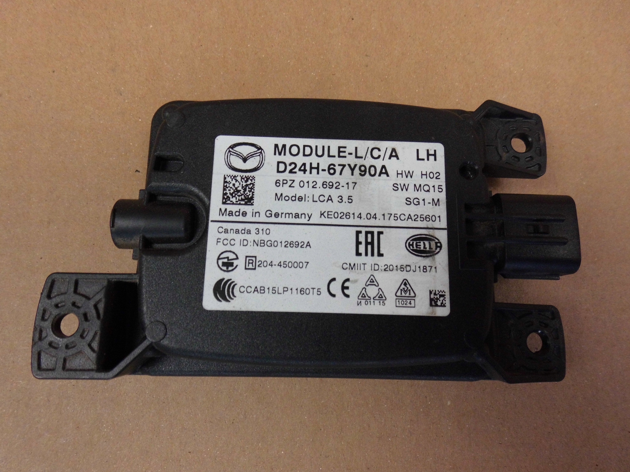 Mazda CX3 sensor radar sensor martwego punktu pola left D24H67Y90A