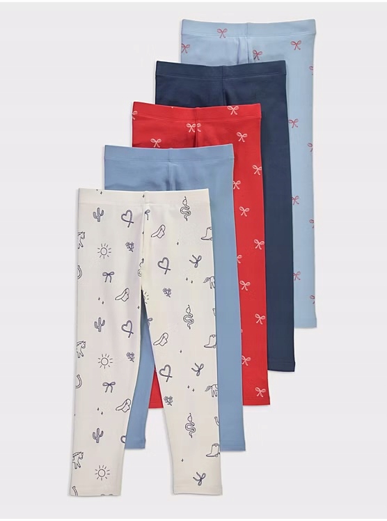 Legginsy dziewczęce George 92/98 zestaw 5 szt bawełna nowe
