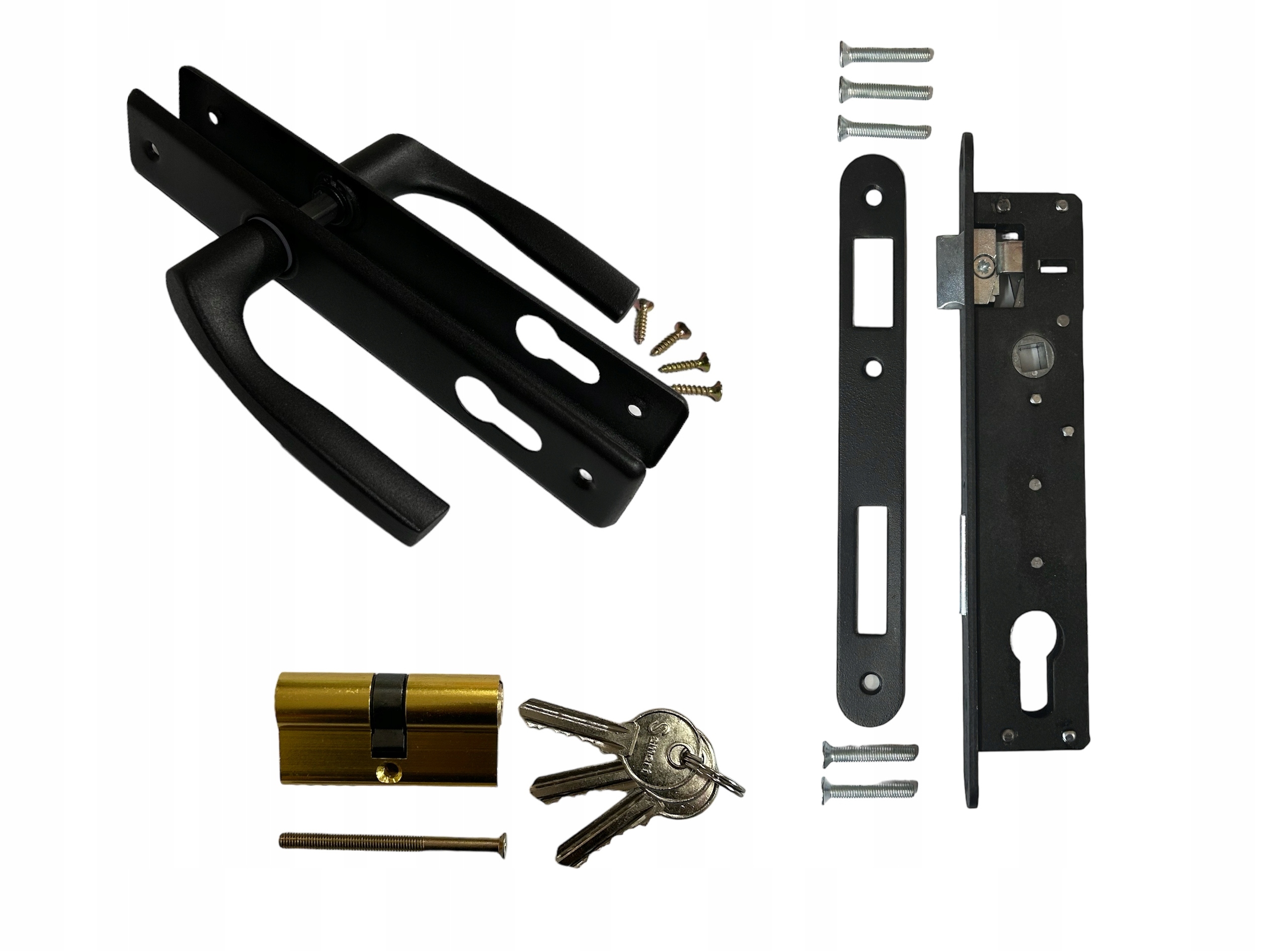 ZESTAW DO FURTKI KLAMKA KOMPLET BRAMKI BRAMY DRZWI