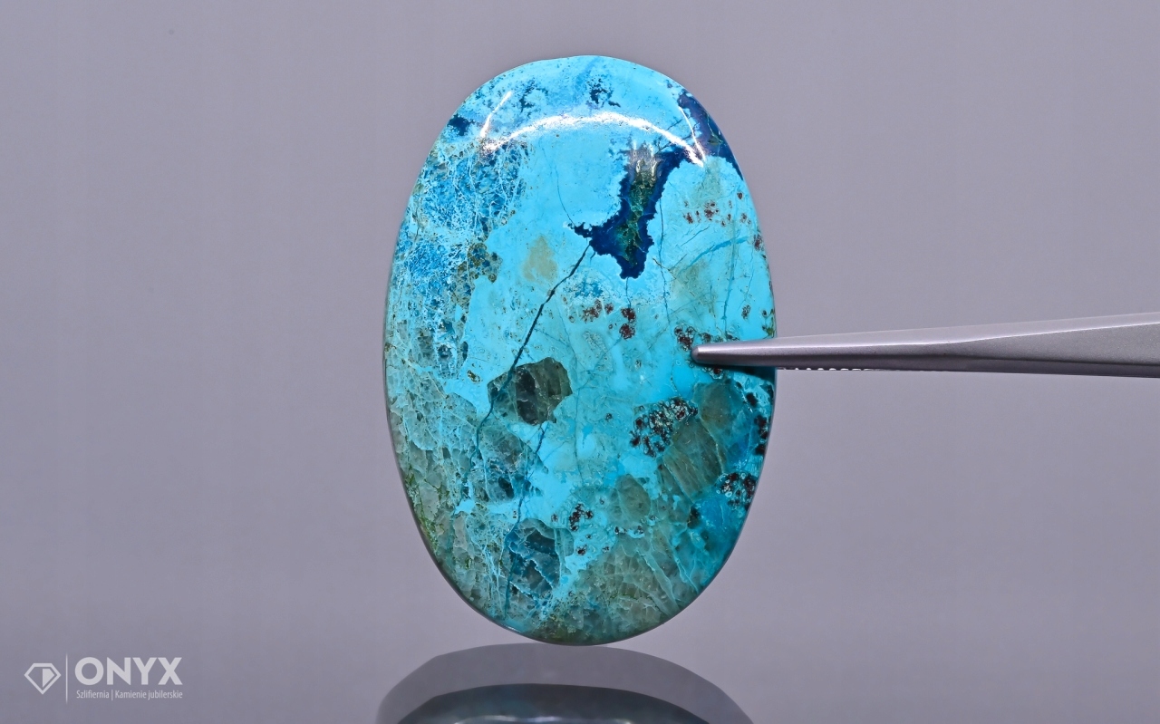 Šatukit nízký kabošon ovál 41,5x21,5 mm