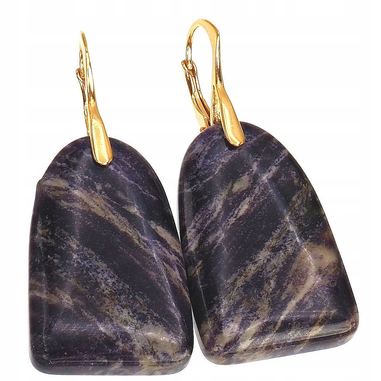 Jaspis Zebra Originální Náušnice Zlaté Stříbro