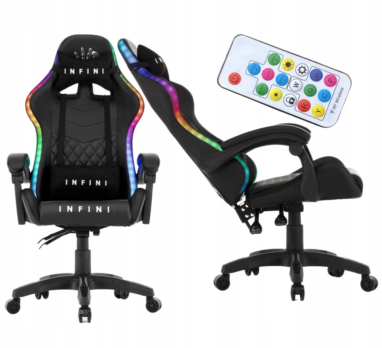 Fotel Gamingowy Infini podświetlenie Rgb